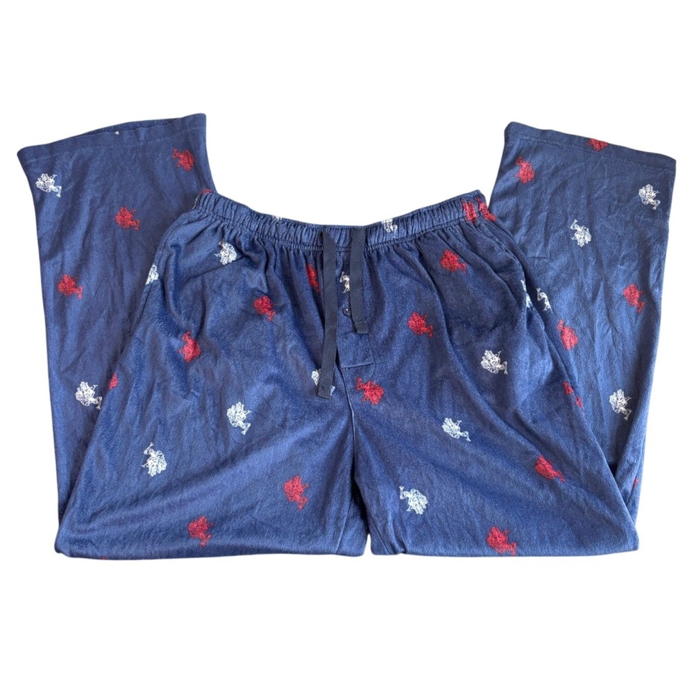 U.S. Polo Assn. Men's XL Sleepwear Lounge Pants Blue Red White Ponies